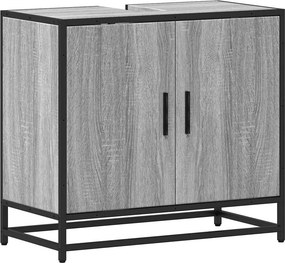vidaXL Ντουλάπι νιπτήρα μπάνιου γκρι Sonoma 65x33x60 cm