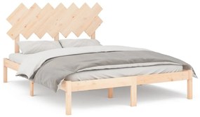 Πλαίσιο Κρεβατιού 150 x 200 εκ. Μασίφ Ξύλο King Size - Καφέ