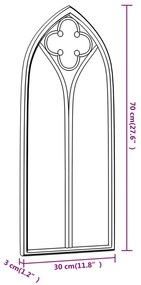 vidaXL Καθρέφτης Κήπου για Εξ. Χώρους Μαύρος 70 x 30 εκ. από Σίδερο