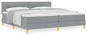 vidaXL Κρεβάτι box spring με στρώμα Ανοιχτό γκρι 200 x 200 cm ύφασμα