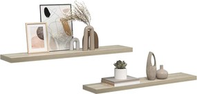 vidaXL Ράφια Τοίχου 2 τεμ. Χρώμα Δρυός 120 x 23,5 x 3,8 εκ. MDF