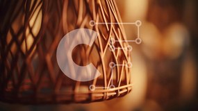 Intra Συλλεκτικό Ξύλινο Παζλ Plywood  4mm - Υφαντό κρεμαστό φωτιστικό Rattan με ζεστό φόντο Σε Ξύλινο Κουτί - Διαστάσεις Puzzle: 10x10 cm – 25 κομμάτια