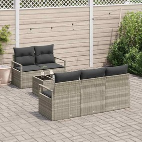 vidaXL Σετ Καναπέ Κήπου 6 pcs Ανοιχτό γκρι 55 x 55 x 37 εκ