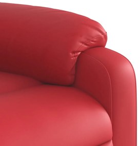 Πολυθρόνα Μασάζ Ανακλινόμενη με Ανύψωση Κόκκινη Συνθετικό Δέρμα - Κόκκινο