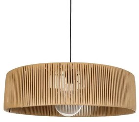KYCLOS 203-0044 Boho Κρεμαστό Φωτιστικό Καπέλο Μονόφωτο 1 x E27 IP20 Μπέζ Rattan-M55 x Π55 x Υ20cm Globostar 203-0044 Μπεζ