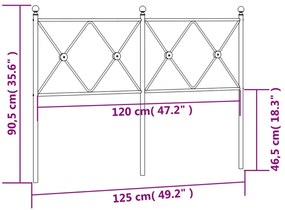 vidaXL Κεφαλάρι Μαύρο 120 εκ. Μεταλλικό