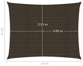 Πανί Σκίασης Καφέ 3,5 x 4,5 μ. από HDPE 160 γρ./μ²   - Καφέ