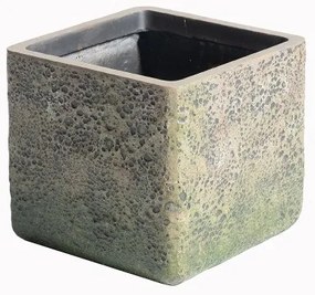 Supergreens Γλάστρα Πήλινη Τετράγωνη Βρύα Εκρου 23x23x22 εκ.