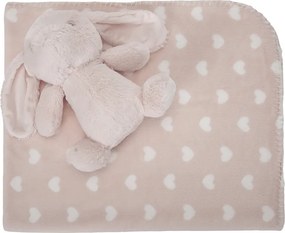NAPPY PEACH BLANKET WITH BUNNY