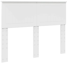 vidaXL Κεφαλάρι Λαμπερό Λευκό 120 cm Επεξεργασμένο ξύλο