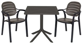 Τραπεζαρία Groovy-Gentle (Σετ 3Τμχ) 253-000089 80x80x74,5cm Anthracite Two Seater