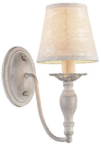 Φωτιστικό Τοίχου Textile & Crystal DL9501WWB White Metal, Fabric