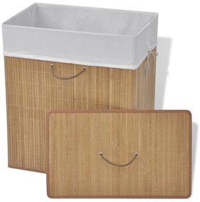 vidaXL Καλάθι Απλύτων Ορθογώνιο Φυσικό Χρώμα από Μπαμπού