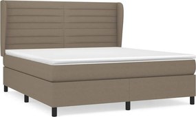 vidaXL Κρεβάτι Boxspring με Στρώμα Taupe 180x200 εκ. Υφασμάτινο