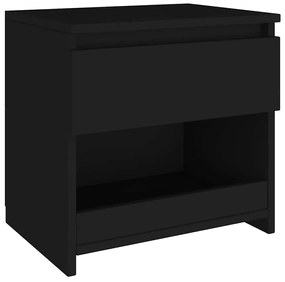 vidaXL Κομοδίνα 2 τεμ. Μαύρα 40 x 30 x 39 εκ. Επεξ. Ξύλο