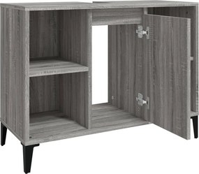 vidaXL Ντουλάπι Νιπτήρα Γκρι Sonoma 80 x 33 x 60εκ. Επεξεργασμένο Ξύλο