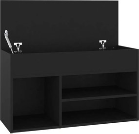 vidaXL Παπουτσοθήκη Μαύρη 80 x 30 x 45 εκ. από Επεξ. Ξύλο