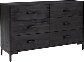 vidaXL Ντουλάπι Μαύρο 110 x 35 x 70 εκ. από Μασίφ Ξύλο Πεύκου