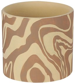 Κασπώ Εφέ Ξύλου 06-00-24522 Φ17x15cm Beige-Brown Marhome Κεραμικό