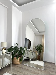 Stewehome Οβάλ καθρέφτης δαπέδου με μεταλλικό πλαίσιο Λευκό 180x80 cm
