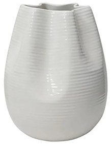 Βάζο Κεραμικό Υαλωμένο Λευκό  Φ17x21cm  Marhome 21305-20