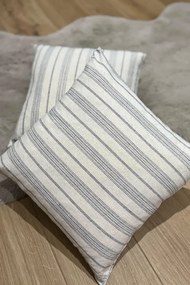 Stewehome Σετ 2 τεμαχίων ριγέ μαξιλαροθήκες από βαμβακερό λινό 43x43 cm