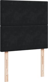 vidaXL Κρεβάτι Boxspring με Στρώμα Μαύρο 90x200 εκ. Βελούδινο