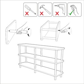 Βιβλιοθήκη Πεύκο Atlantic ZEN 180x35x74,9