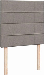 vidaXL Κρεβάτι Boxspring με Στρώμα Taupe 90x200 εκ. Υφασμάτινο