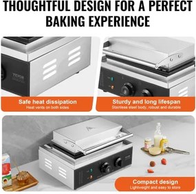 VEVOR 6PCS Commercial Waffle Stick Maker Waffle Baker Hot Dog Waffle Iron 1500W