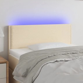 Κεφαλάρι Κρεβατιού LED Κρεμ 100x5x78/88 εκ. Υφασμάτινο 3121467