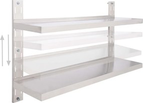vidaXL Ράφι Τοίχου 2 Επιπέδων 120 x 30 εκ. από Ανοξείδωτο Ατσάλι