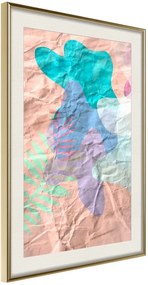 Αφίσα - Colourful Camouflage (Peach) - 40x60 - Χρυσό - Με πασπαρτού