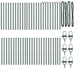 vidaXL Κολώνες ΦENCE 52 τεμάχια Πράσινο Ø32 mm 80 cm Γαλβανισμένο Ατσάλι