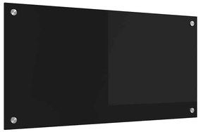 vidaXL Πίσω Πάνελ Κουζίνας Μαύρο 80 x 40 cm σκληρυμένο γυαλί