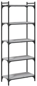 vidaXL Βιβλιοθήκη 5 Επιπέδων Γκρι Sonoma 60x30x154 εκ. Επεξεργ. Ξύλο