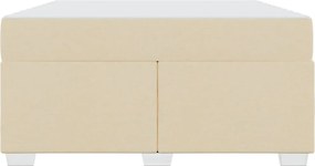 vidaXL Σκελετός Κρεβατιού με στρώμα Κρεμ 140 x 200 cm ύφασμα