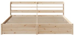 vidaXL Πλαίσιο Κρεβατιού με Κεφαλάρι 200x200 εκ. από Μασίφ Ξύλο Πεύκου