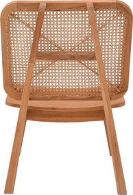 Πολυθρόνα Viborg pakoworld φυσικό teak ξύλο-φυσικό rattan 60x75x87εκ