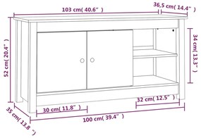 ΈΠΙΠΛΟ ΤΗΛΕΟΡΑΣΗΣ ΓΚΡΙ 103X36,5X52 ΕΚ. ΑΠΟ ΜΑΣΙΦ ΞΥΛΟ ΠΕΥΚΟΥ 814591