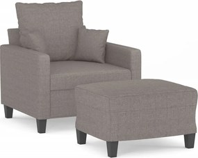 vidaXL Πολυθρόνα Taupe 60 εκ. από Υφασμάτινη με Υποπόδιο