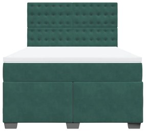 ΚΡΕΒΑΤΙ BOXSPRING ΜΕ ΣΤΡΩΜΑ ΣΚΟΥΡΟ ΠΡΑΣΙΝΟ 160X200ΕΚ. ΒΕΛΟΥΔΙΝΟ 3293269