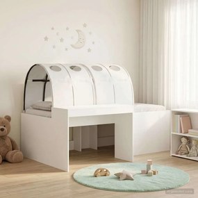 vidaXL Κρεβάτι με Σήραγγα 3 τεμ. Λευκό Επεξεργασμένο Ξύλο