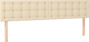 vidaXL Κρεβάτι Boxspring με Στρώμα Κρεμ 200x200 εκ. Υφασμάτινο