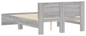 vidaXL Πλαίσιο Κρεβατιού με Κεφαλάρι Γκρι Sonoma 120x190 εκ.