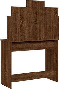 vidaXL Μπουντουάρ με Καθρέφτη Καφέ Δρυς 96 x 39 x 142 εκ.
