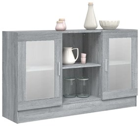 vidaXL Βιτρίνα Γκρι Sonoma 120x30,5x70 εκ. από Επεξεργασμένο Ξύλο