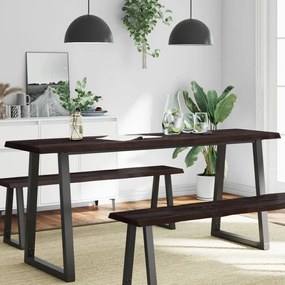 Επιφ Τραπεζιού Αν Καφέ 180x50x(2-4)εκ.Ακατέργ. Μασίφ Ξύλο Δρυός - Καφέ