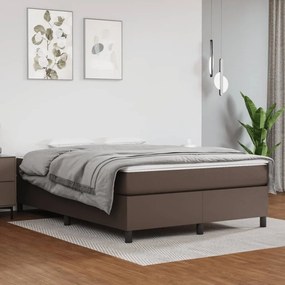 Πλαίσιο Κρεβατιού Boxspring Καφέ 140x200 εκ. Συνθετικό Δέρμα - Καφέ