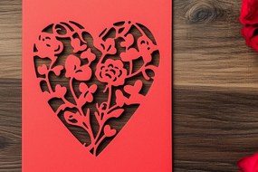 Σετ των 2 Intra απο ξύλο plywood 3mm-4mm πάχος – Κόψιμο από χαρτί Κάρτα Αγίου Βαλεντίνου Δίασταση  20x20 cm INTRAFABR-112432676